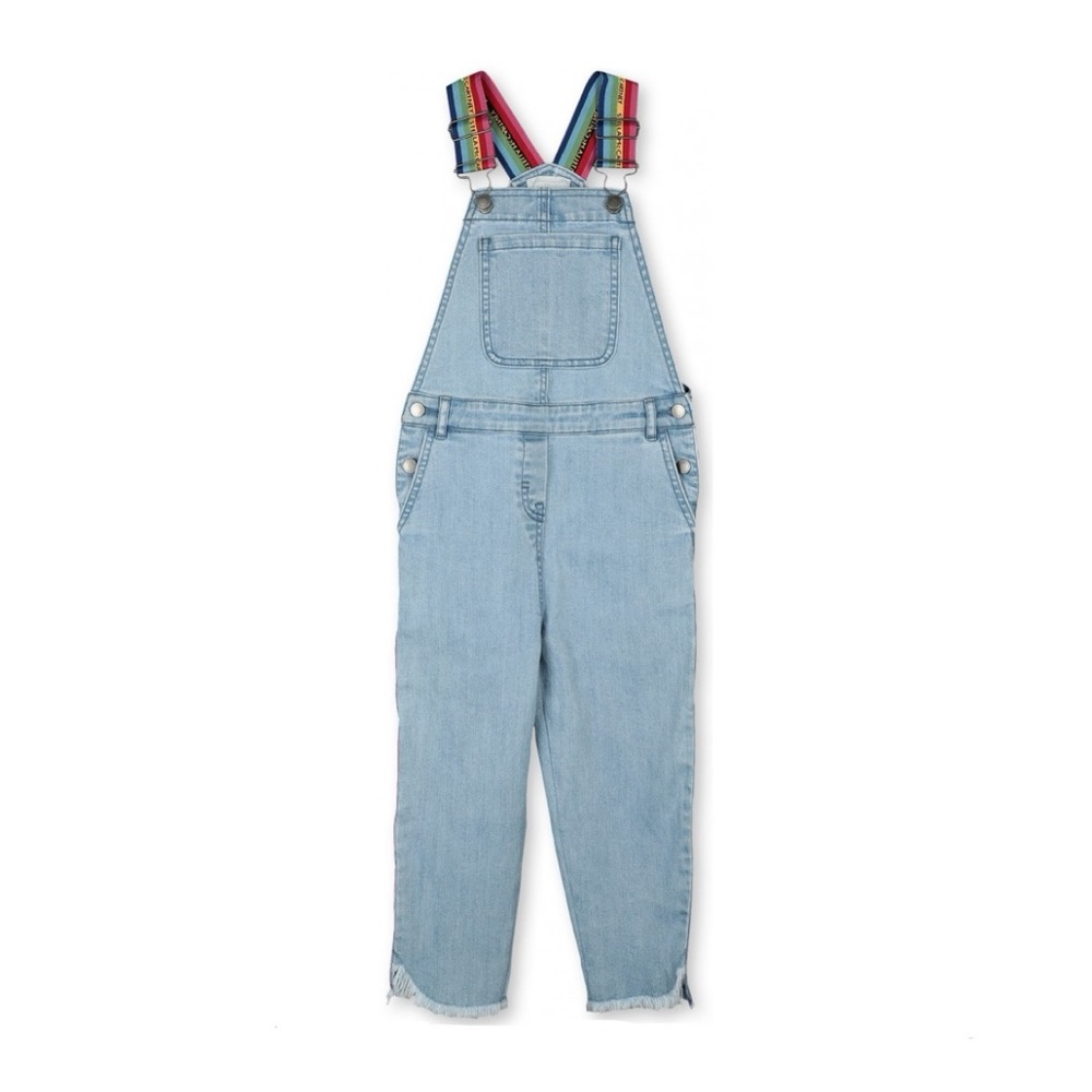 Stella McCartney Kids RAINBOW Tape Denim Dungarees